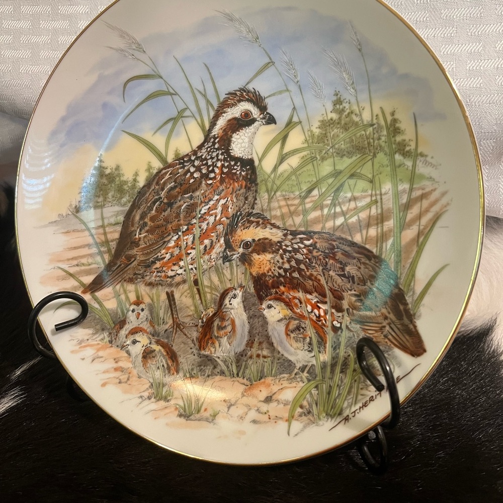Decorative Plate Game of the South Bob White Quail .